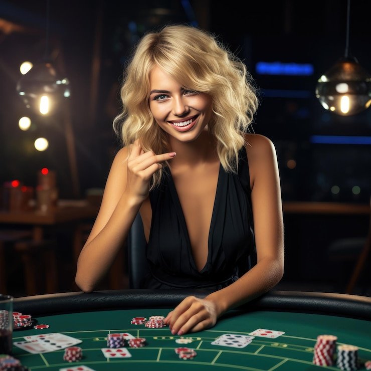 Baccarat game table layout with Player, Banker, and Tie bet positions